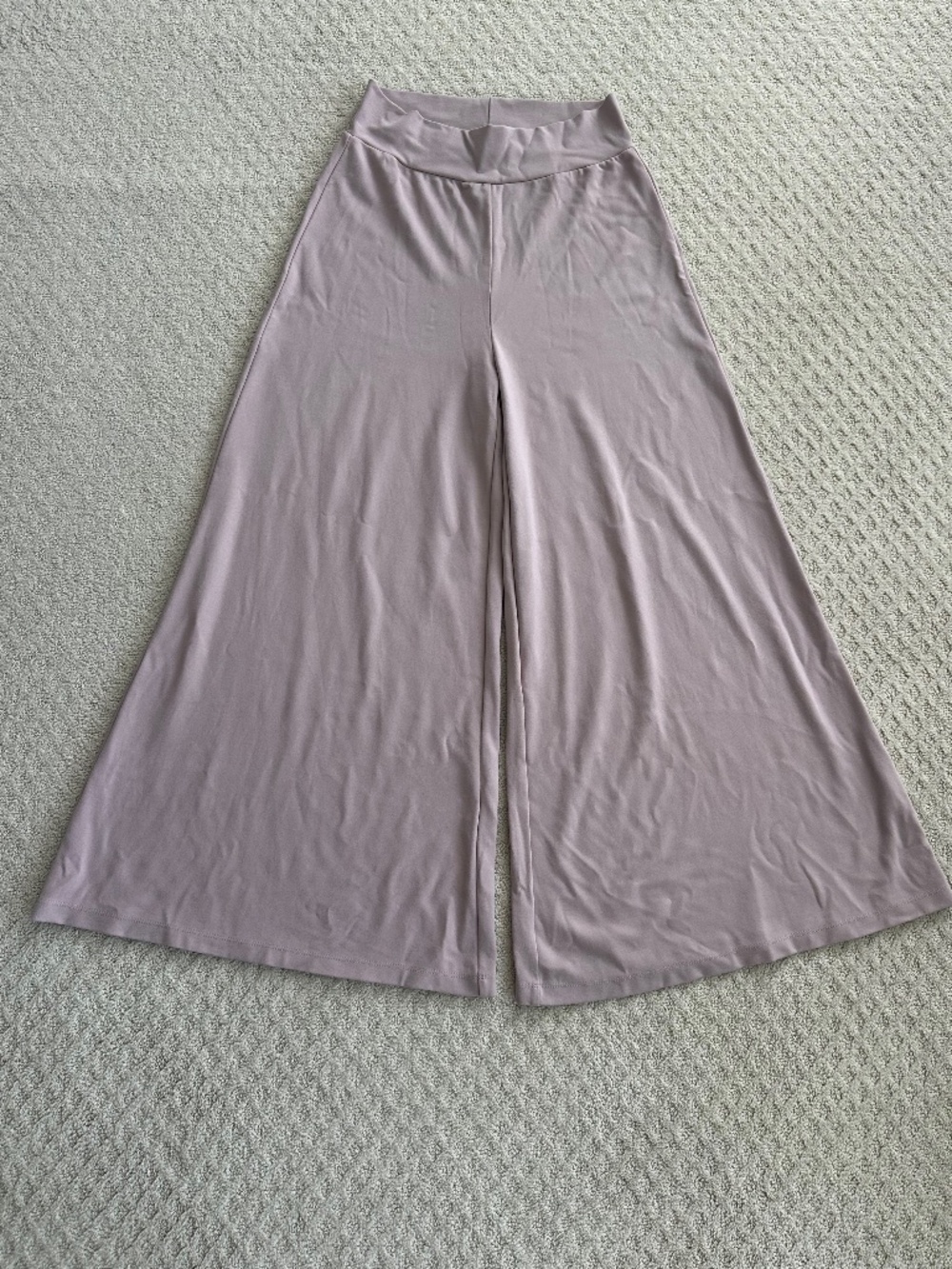 Marcella NYC European Ponte Extra Wide-Leg Georgia Pants Soft Taupe L Flowy